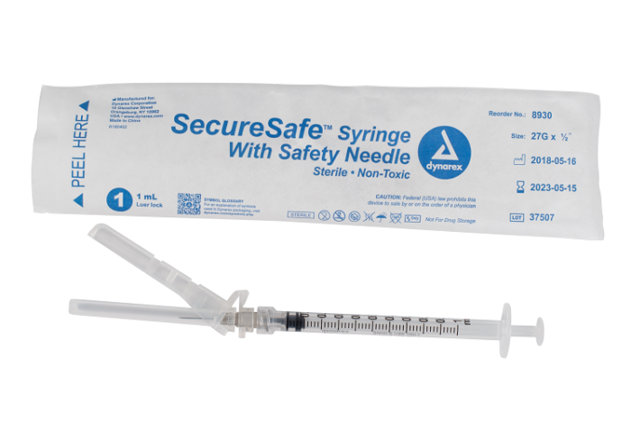 SecureSafe Hypodermic Syringes with Needles